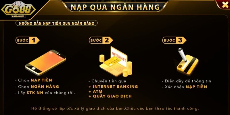 Nạp tiền GO88 Hướng dẫn thao tác từ A đến Z cho Newbie 3 Những lưu ý quan trọng khi nạp tiền GO88